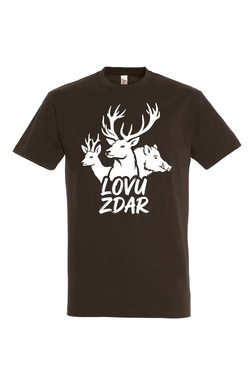 Poľovnícke tričko Lovu Zdar - Jeleň, Srnec, Diviak | Biela potlač