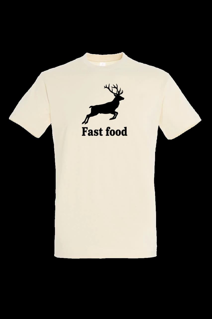 Tričko Tričko Fast food - čierna potlač, Muž, Krémová