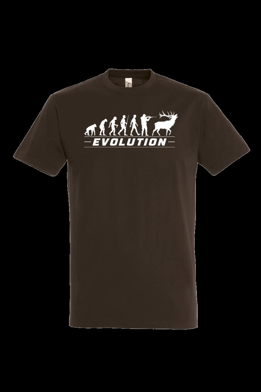 Tričko Tričko Evolution, Muž, Čokoládová
