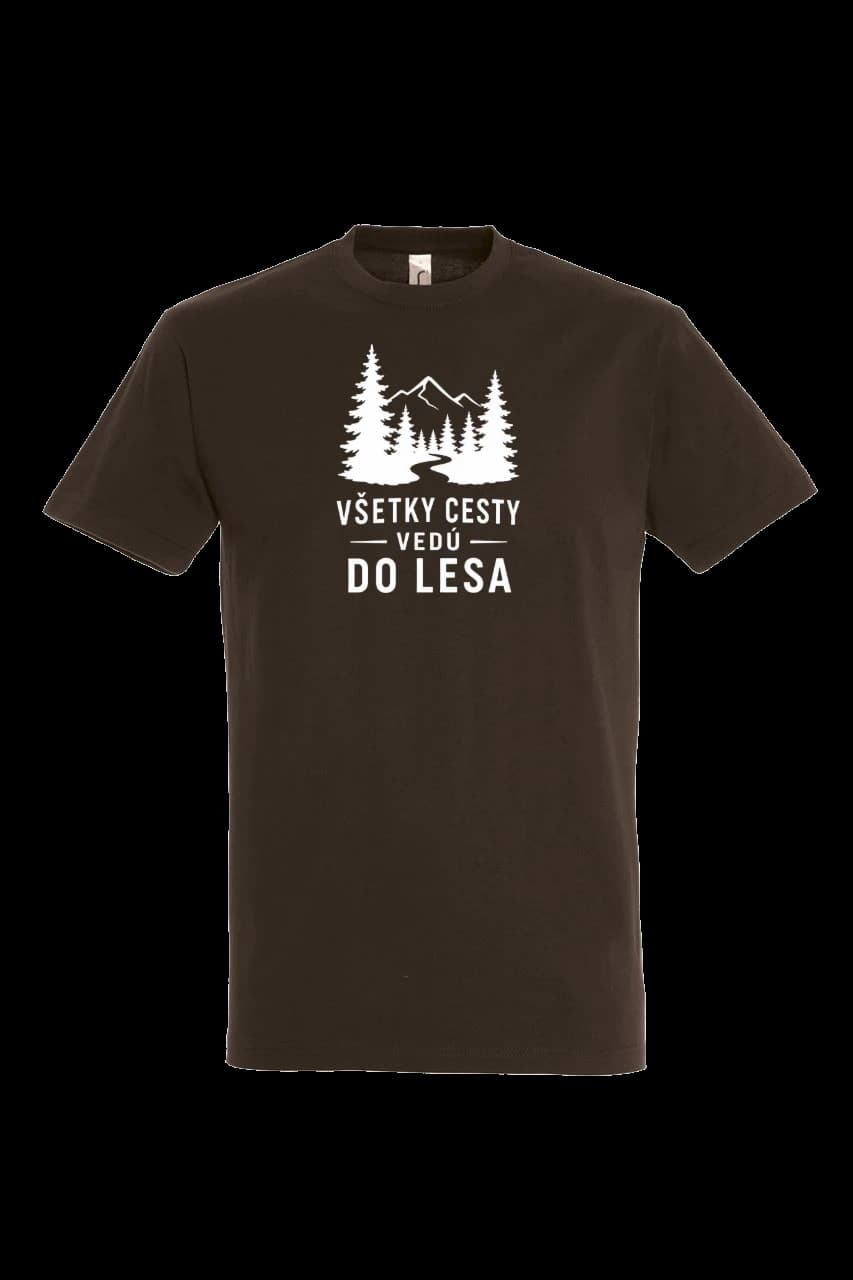 Tričko Tričko všetky cesty vedú do lesa, Muž, Čokoládová