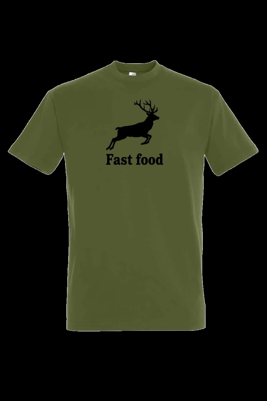 T-shirt Tričko Fast food - čierna potlač, Man, Dark Khaki